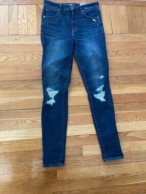 Abercrombie & Fitch Simone Mid High-Rise Distressed Skinny Jeans